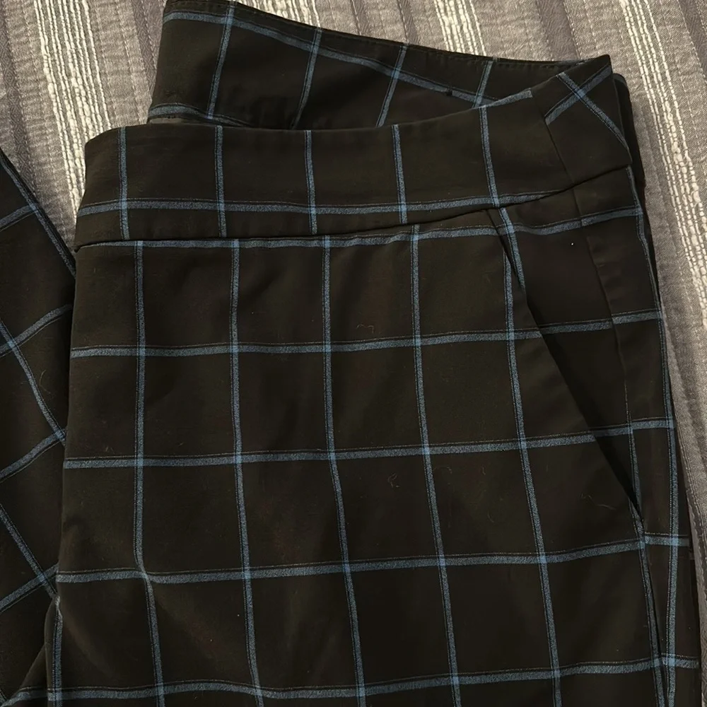 Lane Bryant Black and Blue Checkered Pants - Picture 3 of 8